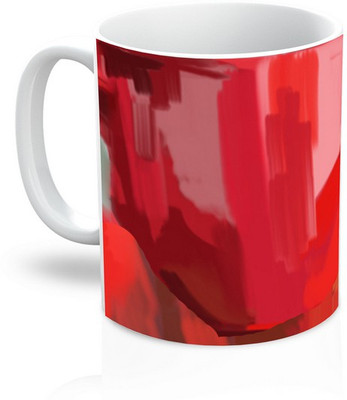 

TheDesignWiz Red Paint Ceramic Mug(325 ml)