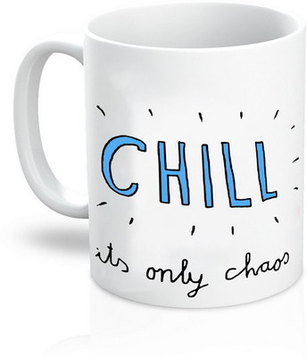 TheDesignWiz Chill Ceramic Mug(325 ml), Black;blue;white
