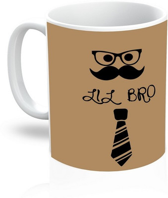 

TheDesignWiz Lil Bro Ceramic Mug(325 ml), Black;brown