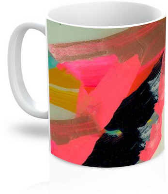 

TheDesignWiz Painted Ceramic Mug(325 ml), Multicolor