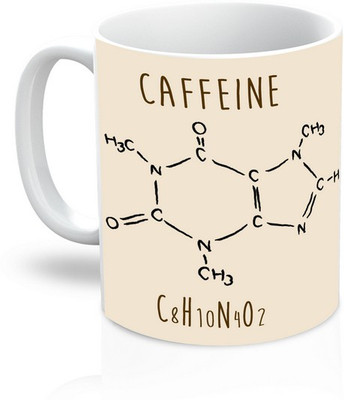 TheDesignWiz Caffeinated Ceramic Mug(325 ml), Multicolor