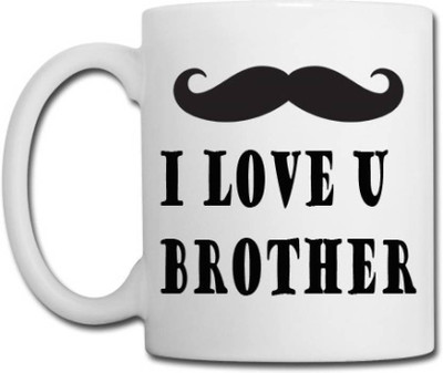 

ME&YOU Gifts On Birthday Anniversary For Bro; I Love You Brother (IDuplicate114) Printed Ceramic Mug(325 ml), Black