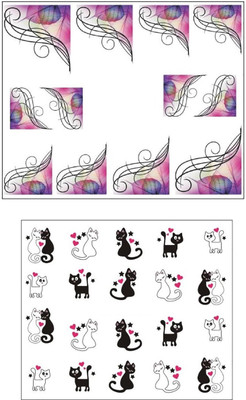 

Jenna Manicure Water Transfer Nail Art Decals Stickers- Sapphire Series NR-1211(White)