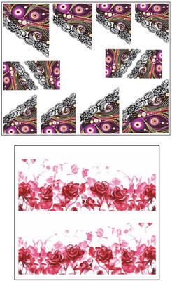 

Jenna Manicure Water Transfer Nail Art Decals Stickers- Sapphire Series NR-1305(White)