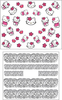 

Jenna Manicure Water Transfer Nail Art Decals Stickers- Sapphire Series NR-1282(White)
