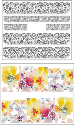 

Jenna Manicure Water Transfer Nail Art Decals Stickers- Sapphire Series NR-1272(White)