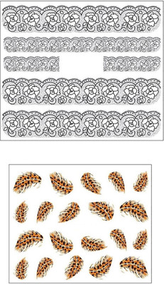 

Jenna Manicure Water Transfer Nail Art Decals Stickers- Sapphire Series NR-1122(White)