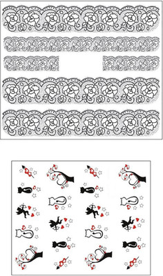 

Jenna Manicure Water Transfer Nail Art Decals Stickers- Sapphire Series NR-1115(White)
