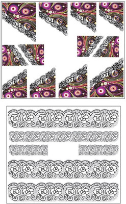 

Jenna Manicure Water Transfer Nail Art Decals Stickers- Sapphire Series NR-1309(White)