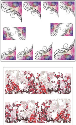 

Jenna Manicure Water Transfer Nail Art Decals Stickers- Sapphire Series NR-1213(White)