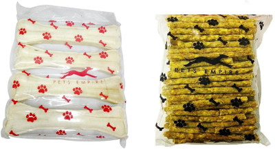 

Pets Empire Dog (6 inchx4pcs+Chicken munchy 500gms) Chicken Dog Chew(699 g, Pack of 2)