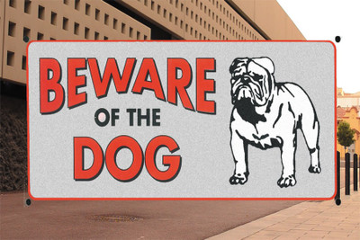 

beware of the dog Poster Paper Print(18 inch X 12 inch, Rolled)