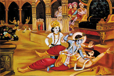 

Krishna-Killing-Kamsa-Lord-Krishna Poster Paper Print(18 inch X 12 inch, Rolled)