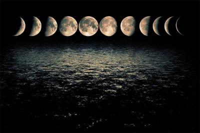 

moon-phases-ocean-blue. Poster Paper Print(18 inch X 12 inch, Rolled)