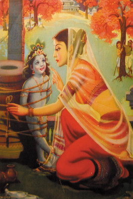 

Krishna with Mother Yashoda poster Poster Paper Print(18 inch X 12 inch, Rolled)