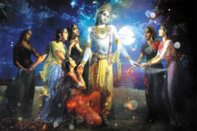 

beautyfull krishna panting poster Poster Paper Print(18 inch X 12 inch, Rolled)