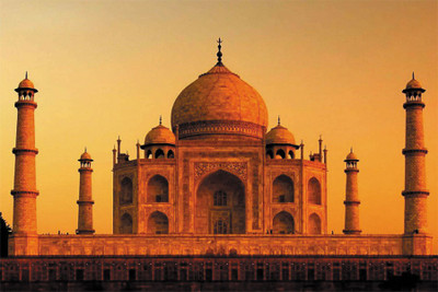 

beautyful rad taj Poster Paper Print(18 inch X 12 inch, Rolled)