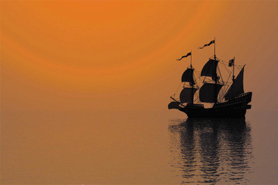 

beautyful old sailingn ship at sea Poster Paper Print(18 inch X 12 inch, Rolled)