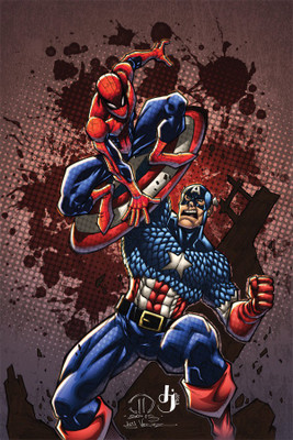 

spidey_vs_captain_america poster. Poster Paper Print(18 inch X 12 inch, Rolled)
