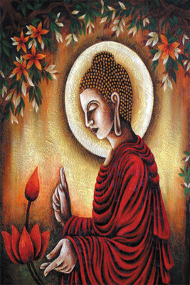 

rad lotus budha Poster Paper Print(18 inch X 12 inch, Rolled)