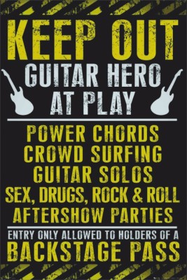 

poster-Keep-Out-Guitar-Hero Poster Paper Print(18 inch X 12 inch, Rolled)