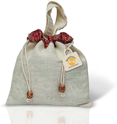 

Handcraft Juco Pouch With Handle Pouch(Multicolor)