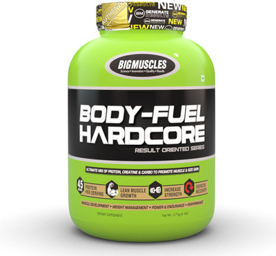 BIG MUSCLES Body Fuel Hardcore 6 Lbs (Strawberry) Weight Gainers/Mass Gainers(2.7 kg, Strawberry)