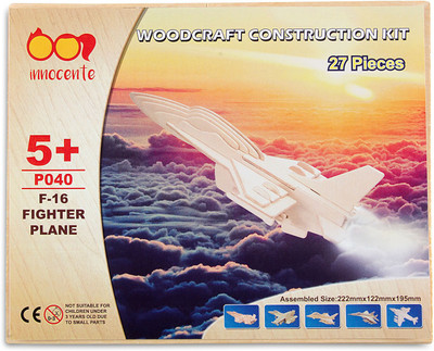 

Spice Innocente Beige Wooden F-16 Fighter Plane Construction Kit(27 Pieces)