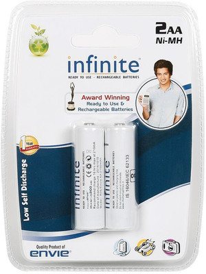 

Envie 2 x AA 2100 mAh Infinite Ready to use Rechargeable Ni-MH Battery