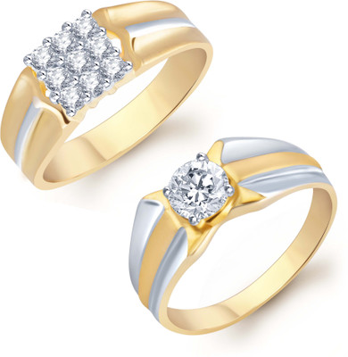 

Sukkhi Sukkhi Blossomy 2 Piece Ring Combo for Men Alloy Cubic Zirconia Gold-plated Plated Ring