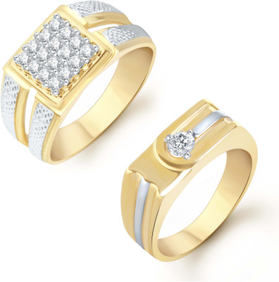 

Sukkhi Sukkhi Royal 2 Piece Ring Combo for Men Alloy Cubic Zirconia Gold-plated Plated Ring