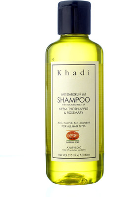 

Khadi Anti Dandruff Herbal Shampoo - Ayurvedic 210 ml - Enriched with Neem & Rosemary(210 ml)