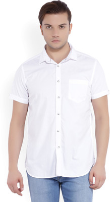 HIGHLANDER Men Solid Casual White Shirt