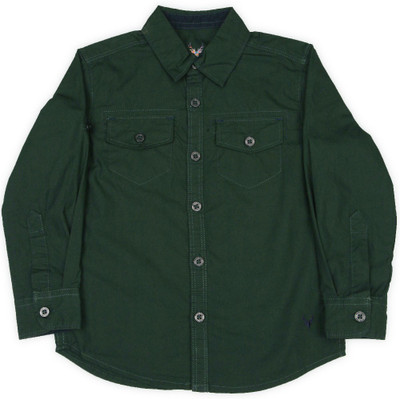 

Allen Solly Junior Boys Solid Casual Dark Green Shirt