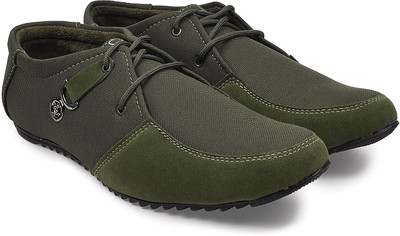 

True Soles Men's Olive Canvas Sneakers For Men(Olive