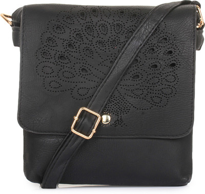 

Style Villaz Women Casual Black Leatherette Sling Bag