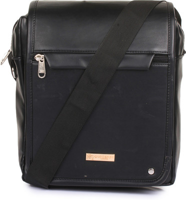 

Style Villaz Men Formal Black Leatherette Sling Bag