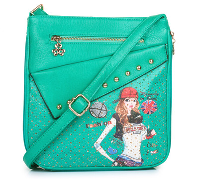 

Style Villaz Women Casual Green Leatherette Sling Bag
