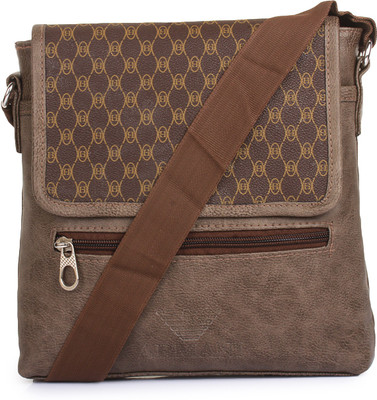 

Style Villaz Men Casual Brown Leatherette Sling Bag