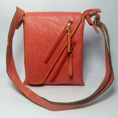 

Must Visit Girls Casual Pink Leatherette Sling Bag