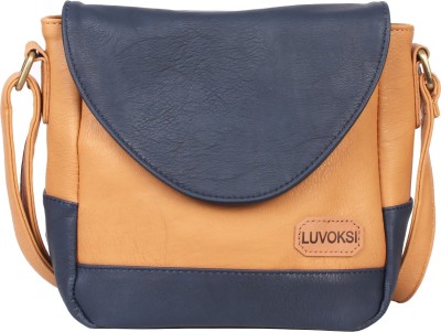 

Luvoksi Women Casual Blue, Brown Leatherette Sling Bag