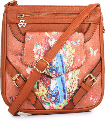 

Style Villaz Women Casual Tan Leatherette Sling Bag