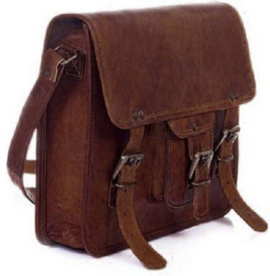 

iHandikart Men & Women Formal Brown Genuine Leather Sling Bag