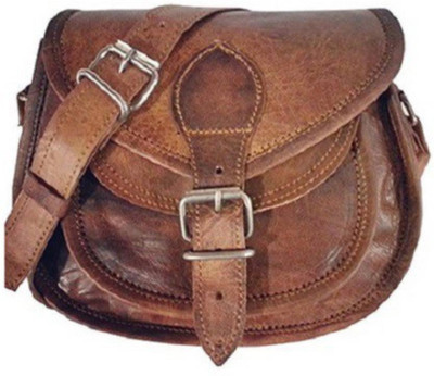 

iHandikart Girls Formal Brown Genuine Leather Sling Bag