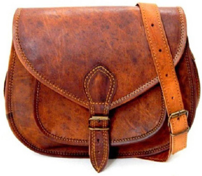 

iHandikart Girls Formal Brown Genuine Leather Sling Bag