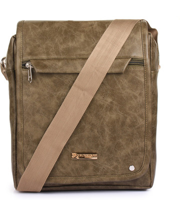 

Style Villaz Men Casual Beige Leatherette Sling Bag