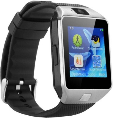 

ESTAR Presenting Bluetooth Smartwatch with Sim- Card Support Compatible Silver Smartwatch(Black Strap Free Size)