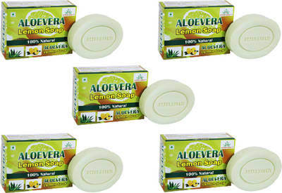 

AryanShakti Aloevera Lemon Soap | 100% natural(375 g, Pack of 5)