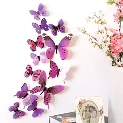 

ACUTAS  3D Butterfly Purple Sticker(Pack of 1, Multicolor