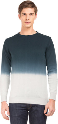 Flying Machine Striped Crew Neck Casual Men Blue Sweater at flipkart